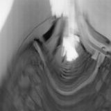 abstract black and white panoramic photographic art of the Steno in Apollonia, Sifnos, Greece, using a swinglens camera and ICM