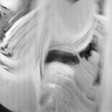 abstract black and white panoramic photographic art of the Steno in Apollonia, Sifnos, Greece, using a swinglens camera and ICM