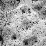 black and white photographic art of dolomite rock formation on shoreline in Tobermory, Ontario
