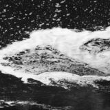 black and white abstract artistic photographs of foam shapes in the Conestoga River at the dam in St. Jacob's, Ontario