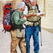 Pilgrims at Santiago de Compostela