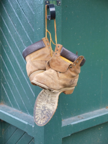 Worn out boots
