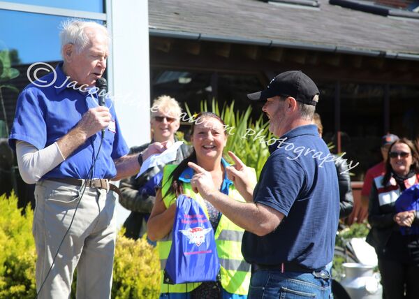 Sammy Miller presents prizes