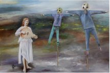Skyboys and lute player after Piero: Let's Dance!
