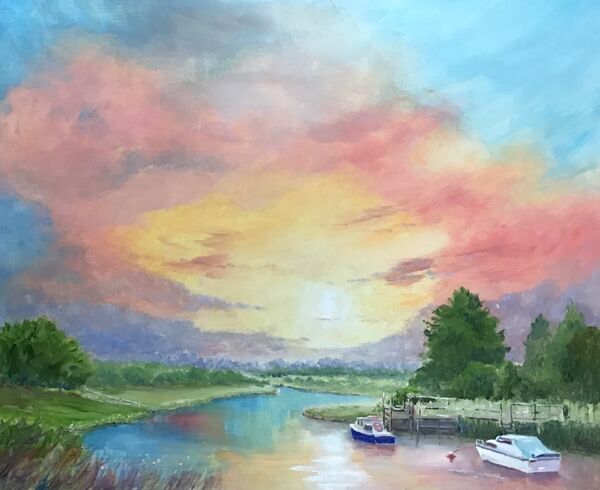 Blistering sky over the River Arun at Arundel; sold