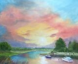 Blistering sky over the River Arun at Arundel; sold