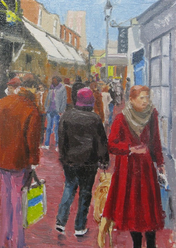 Red coat in the lanes