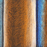 Through the Window Softly-shaded stripes of blue and orange, with a few black streaks, all irregular sizes, evoking streetlights at night, being filtered through venetian blinds