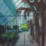 Greenhouse with Palm Trees