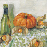 Physalis, Pumpkin and Bottle