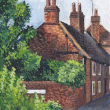 Red Brick and Green Leaves