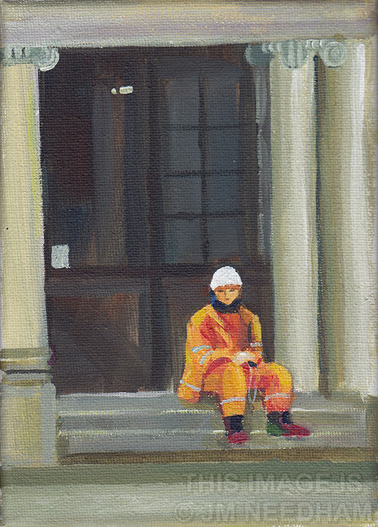 Hi Viz - on the steps