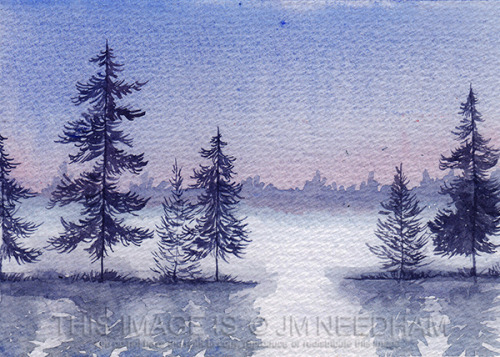 Misty Winter Lake
