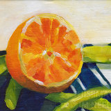Orange on a Striped Napkin