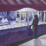 Woman at a Christmas Market Stall