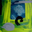 Yellow Grass 30x30cm mixed medium on canvas SOLD