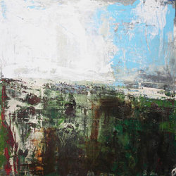 Hold Back 100x100cm mixed media on canvas