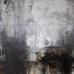 Nights Worn - 90x90cm mixed media on board