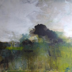 Distant Trees - 102x81cm mixed media on canvas