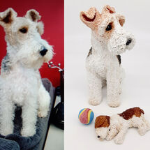 Roxi & her favourite toys, Wire Fox Terrier Commission 2020