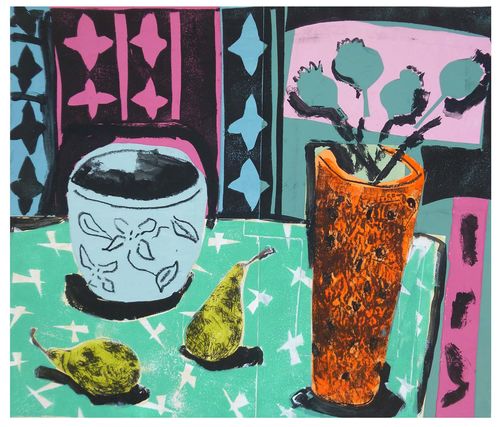 Still life with two pears