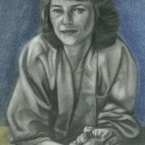 Lady with apple A4
