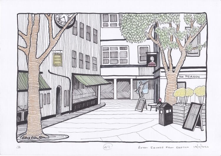 Royal Square from sketch