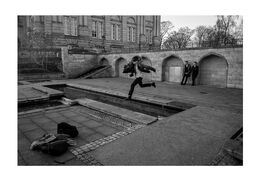 Schoolboy Jumping A4 print