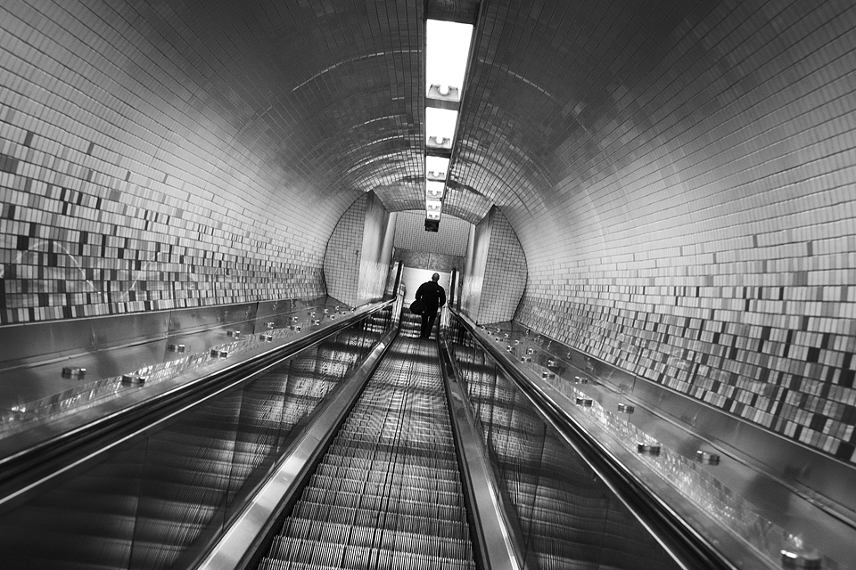 New York Subway Station Escalator