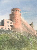 ‘Bamburgh Castle from the cricket ground’