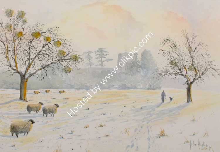 Card Crowle Church Winter scene