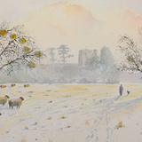 Card Crowle Church Winter scene