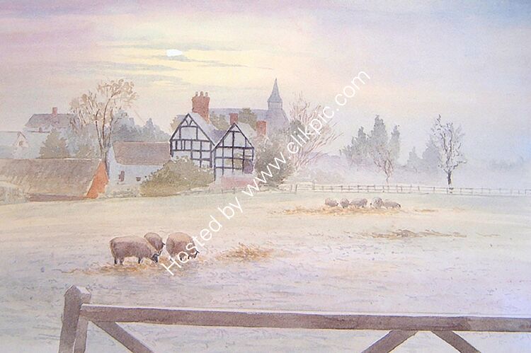 Card Frosty morning Tibberton, Worcestershire