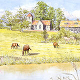 Card Oddingley Church, Birmingham - Worcester canal