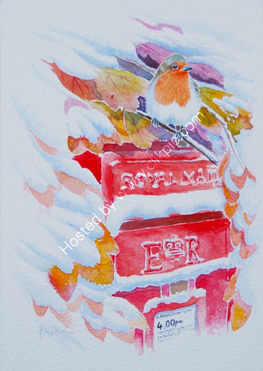 Card Robin and postbox