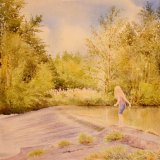 Girl on the weir, Ludlow