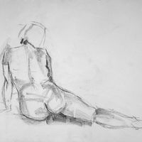 Becky, ten minute pose, graphite. Figure drawing, graphite