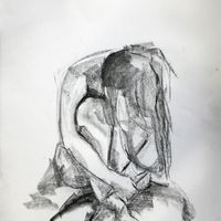 Becky, May 2016. Graphite, A2. Life drawing, graphite