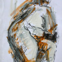 Big Richard, November 2019. Mixed media. Life drawing, mixed media, male