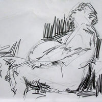 Big Richard, November 2019. Ten minute pose. Graphite. Life drawing, graphite, male