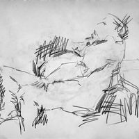Big Richard, November 2019. Ten minute pose. Graphite. Life drawing, graphite, male