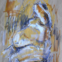 Big Richard, November 2019. Mixed media. Life drawing, mixed media, male
