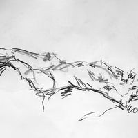 Cameron, November 2019. Graphite. Five minutes. Life drawing, graphite, female, figure drawing
