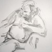 Graham, October 2017. Graphite. Life drawing, graphite, male