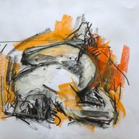 Jamie, June 2019. Graphite & soft pastel, A2. Life drawing, graphite, soft pastel, male