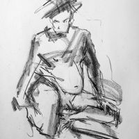 Jamie September 2018. Graphite, A2. Life drawing, graphite, male