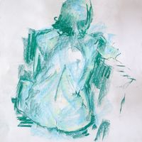 Pauline, July 2019. Pastel, A2. Life drawing, pastel, female