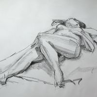 Penny, May 2017. Graphite, A2. Life drawing, graphite, female