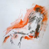 Rich, September 2019. Graphite and pastel, A2. Life drawing, graphite, pastel, male