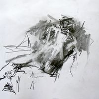 Rich. September 2019. Graphite, A2. Life drawing, graphite, male